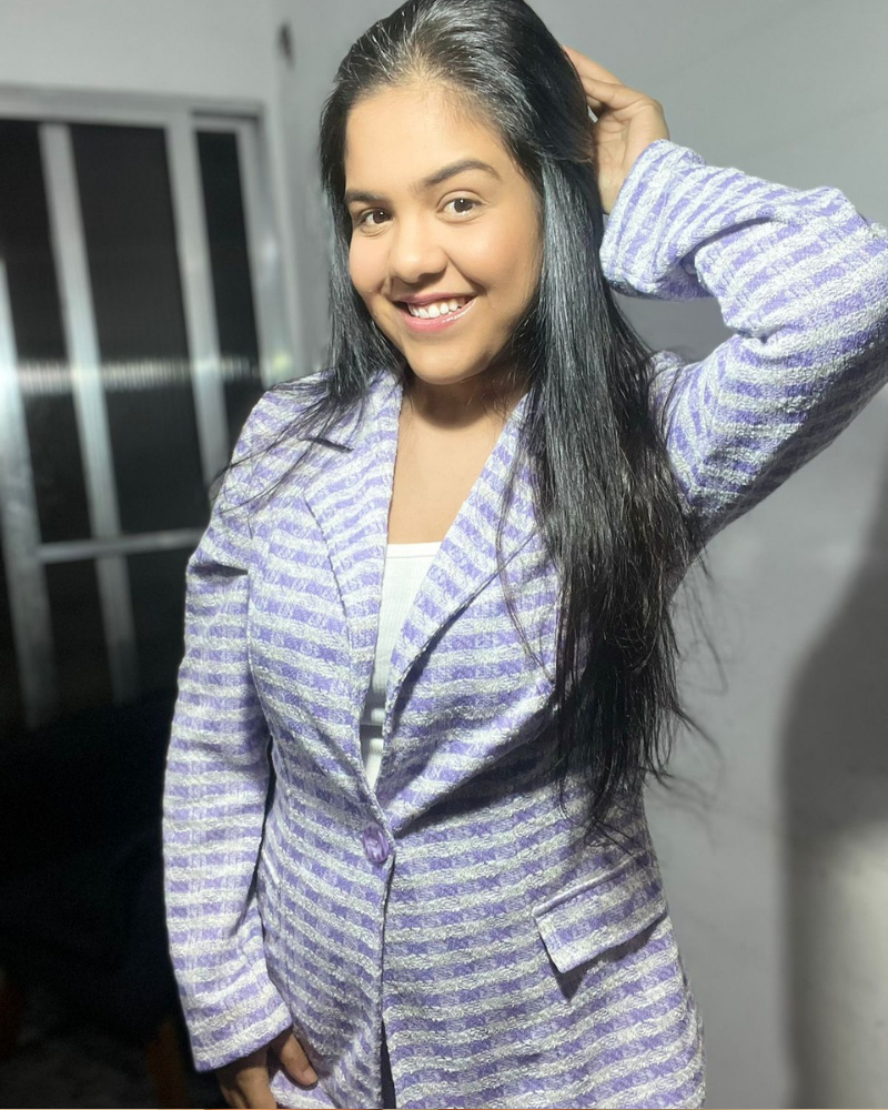 Casaco Xadrez Plus – Roxo e branco