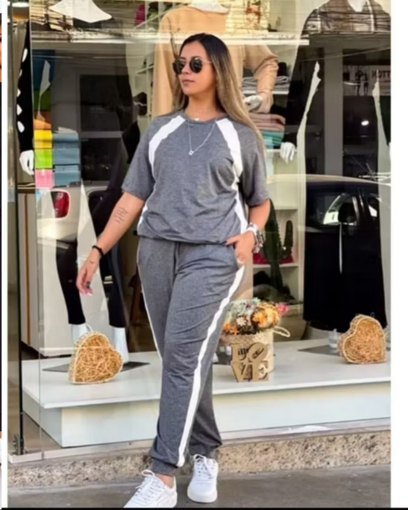 Conjunto de Moletom – Cinza