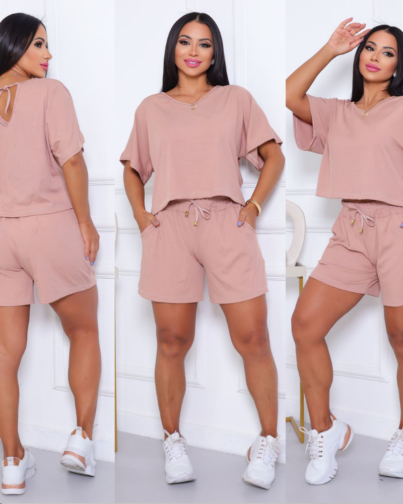 Conjunto Canelado – Rosé